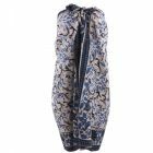 Sarong pareo in wit met bloemenprint in zwart en blauw