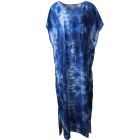 Blauwe kaftan met tie-dye print