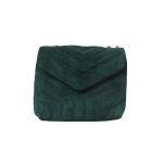 Suede tas in petrol groen