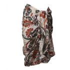 Sarong met paisley- en bloemenprint in bruin en groen