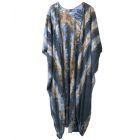 Tie-dye kimono in beige en blauw-tinten