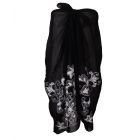 Zwarte sarong met borduursel in wit