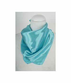 square satin scarf in turquoise