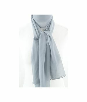 Light gray flowing crêpe scarf